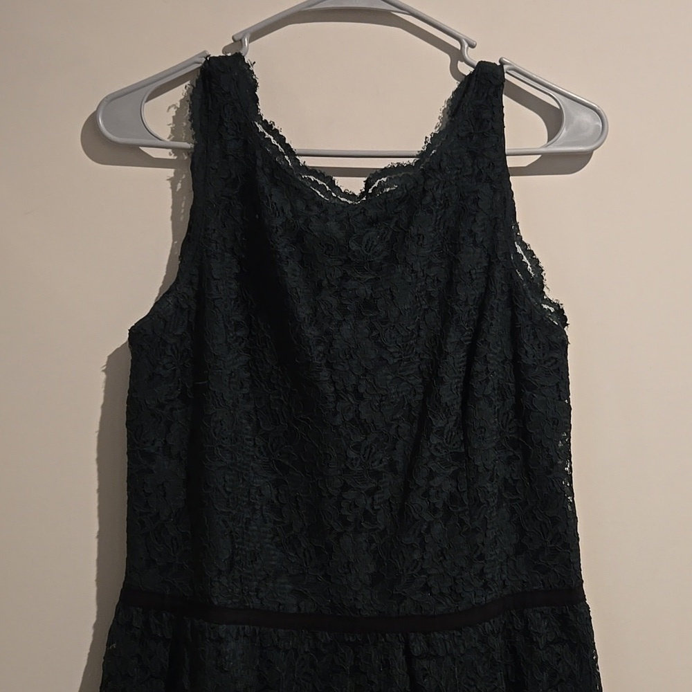 LOFT grren lacey floral dress. Size 10. - Picture 2 of 7